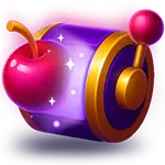 Rouleau de machine à sous violet avec une cerise